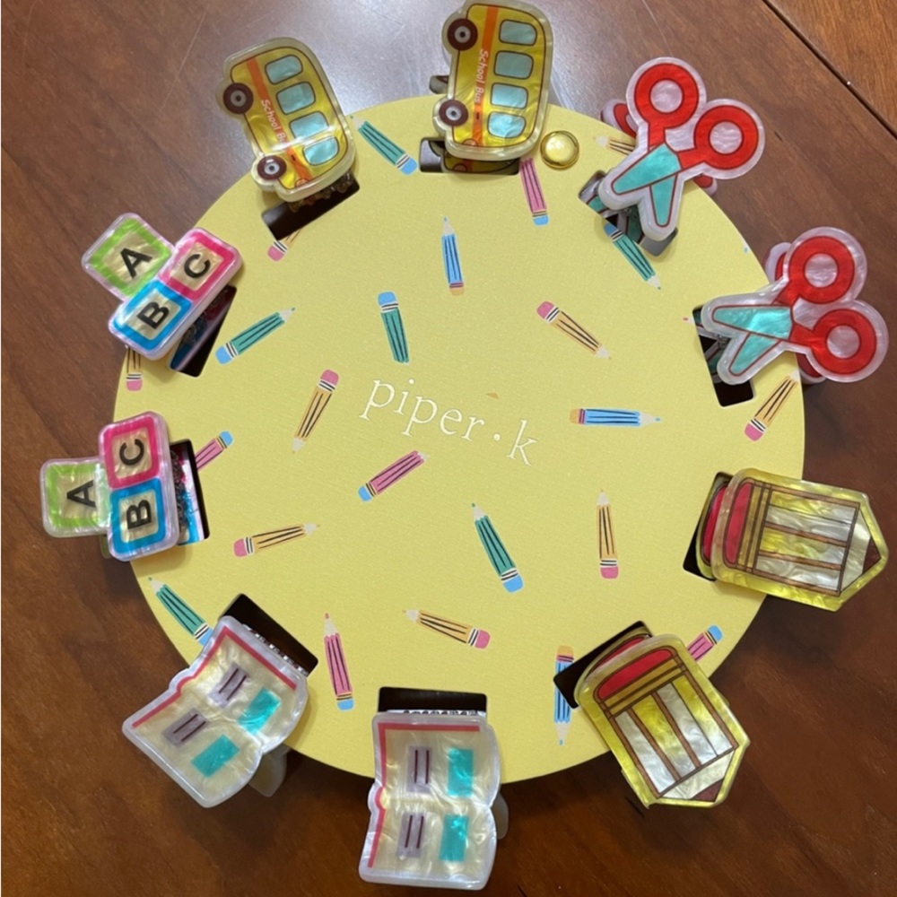 Piper K hair clips Teacher themed